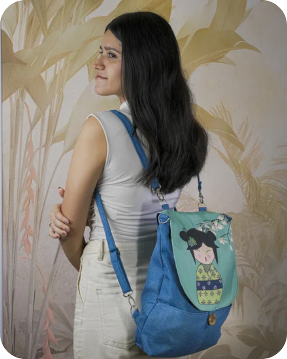 Leaf & Stich Kawaii Backpack Bag