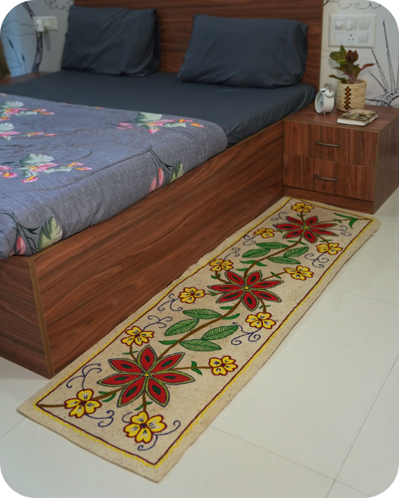 Threefold Bloom- Bedside Runner