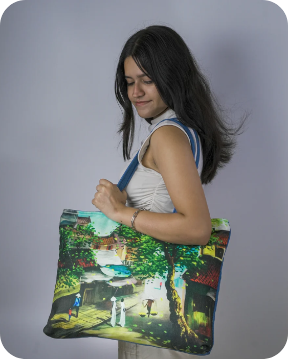 Green Weave Tote Bag