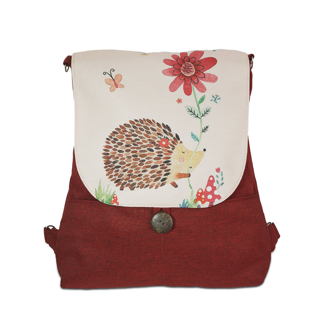 Porcupine Print Backpack Bag