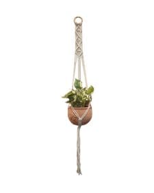 Cedar-Macramé Plant Holder