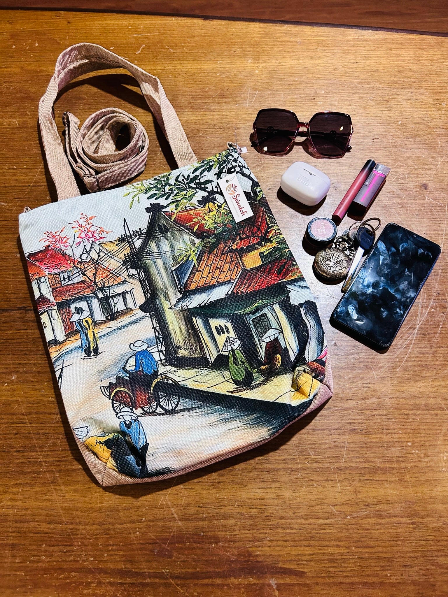 Vintage House Tote Bag