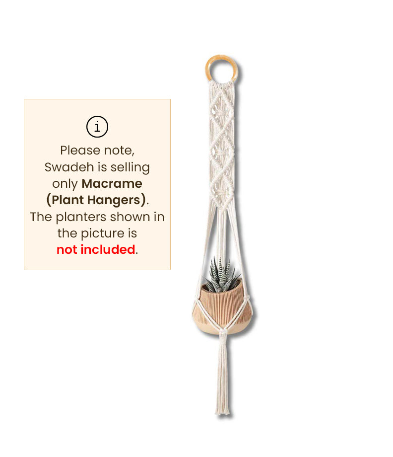 Cedar-Macramé Plant Holder