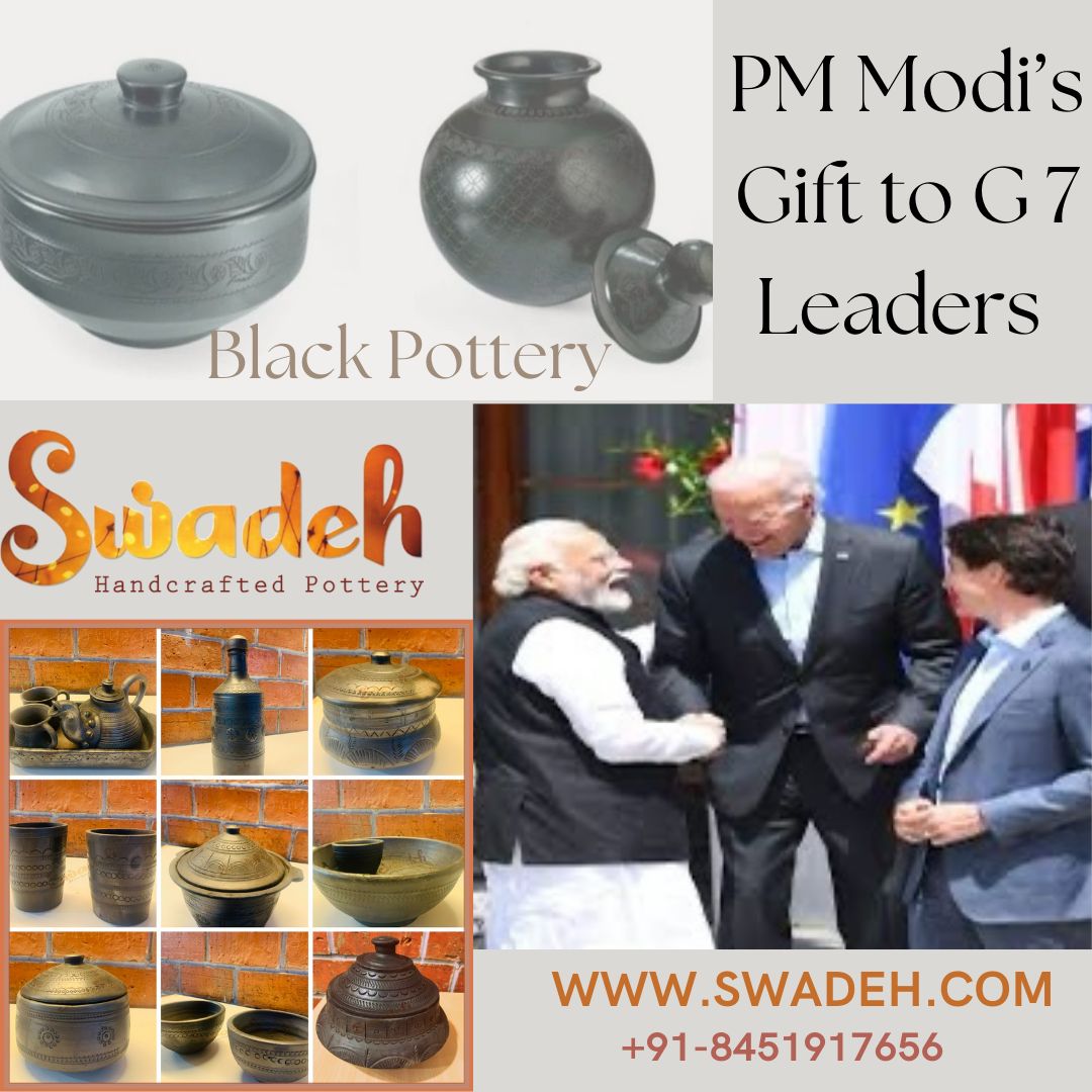 PM Modi - Black Pottery Gifting - Swadeh