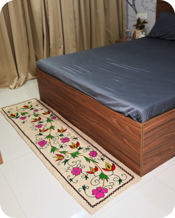 Magenta Vine- Bedside Runner
