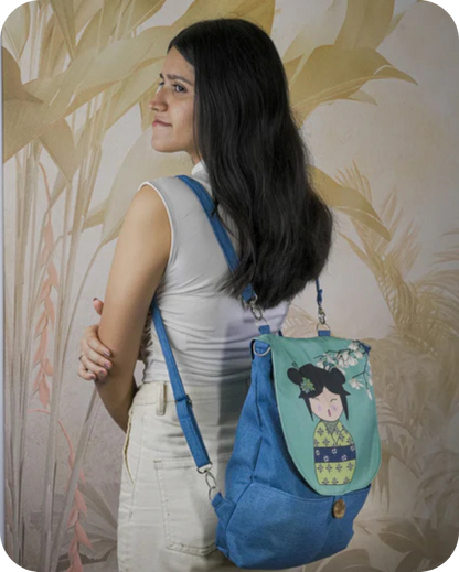 Leaf &amp; Stich Kawaii Backpack Bag