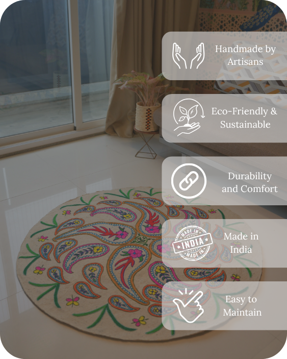 Floral Flow-Round Living Room Rug