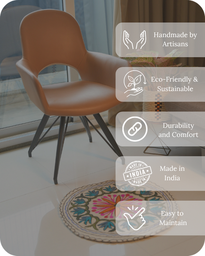 Saffron Blossom - Round Rug