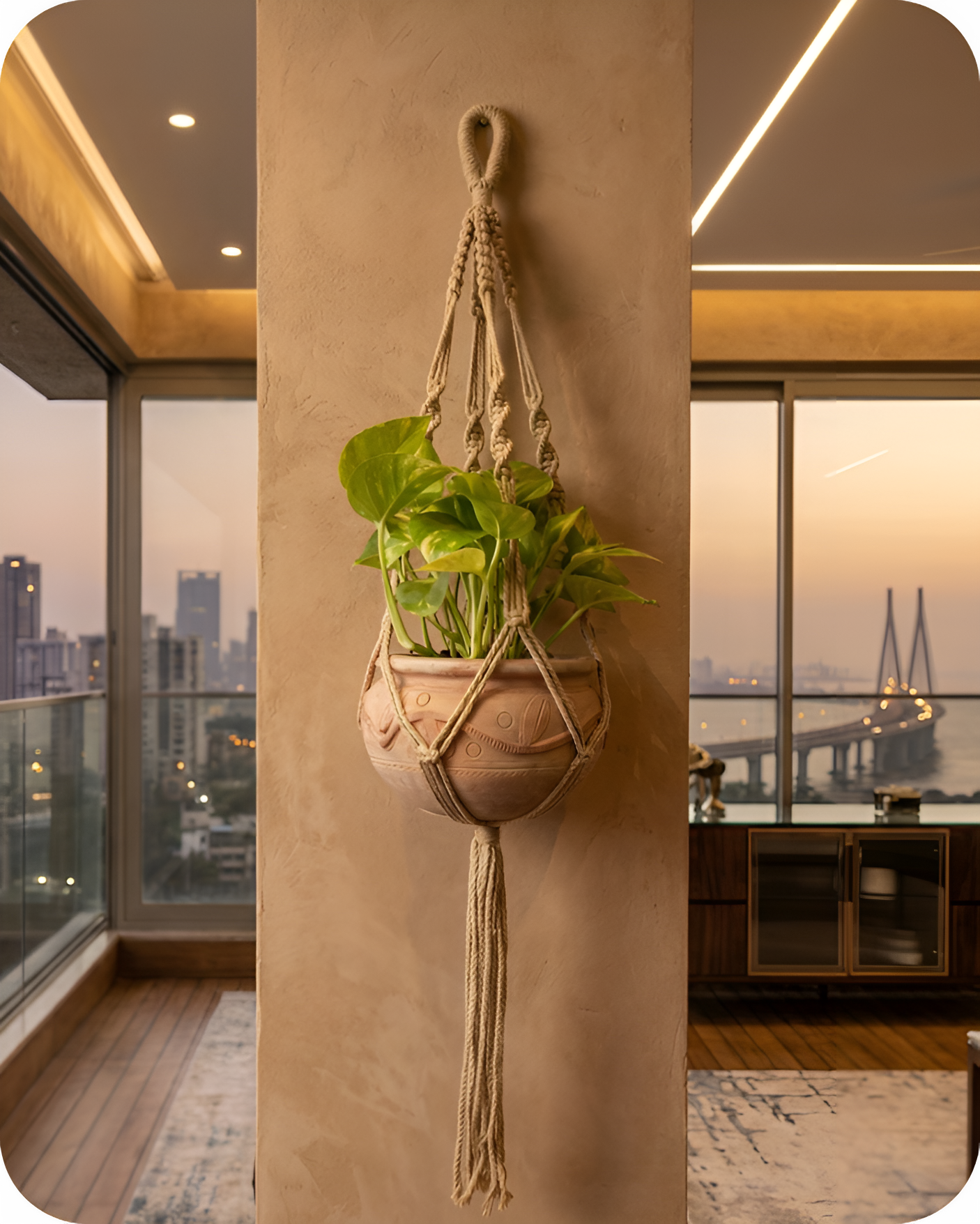 Ivy-Macramé Plant Holder