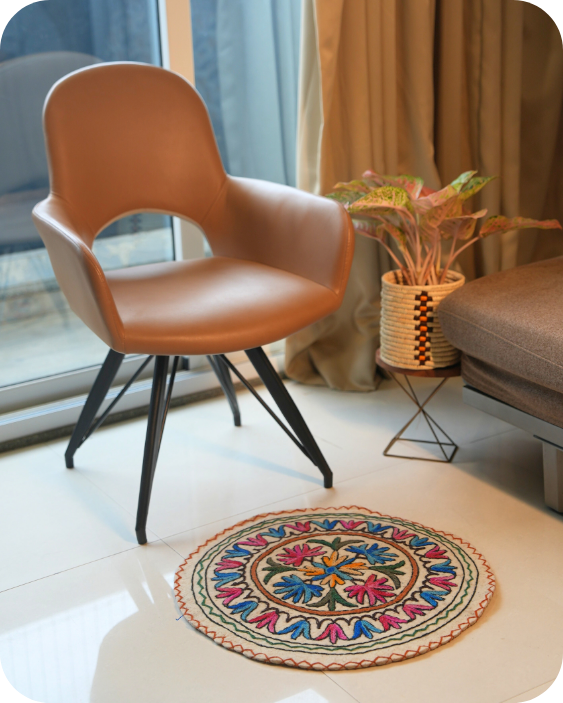 Floral Fountain- Round Rug