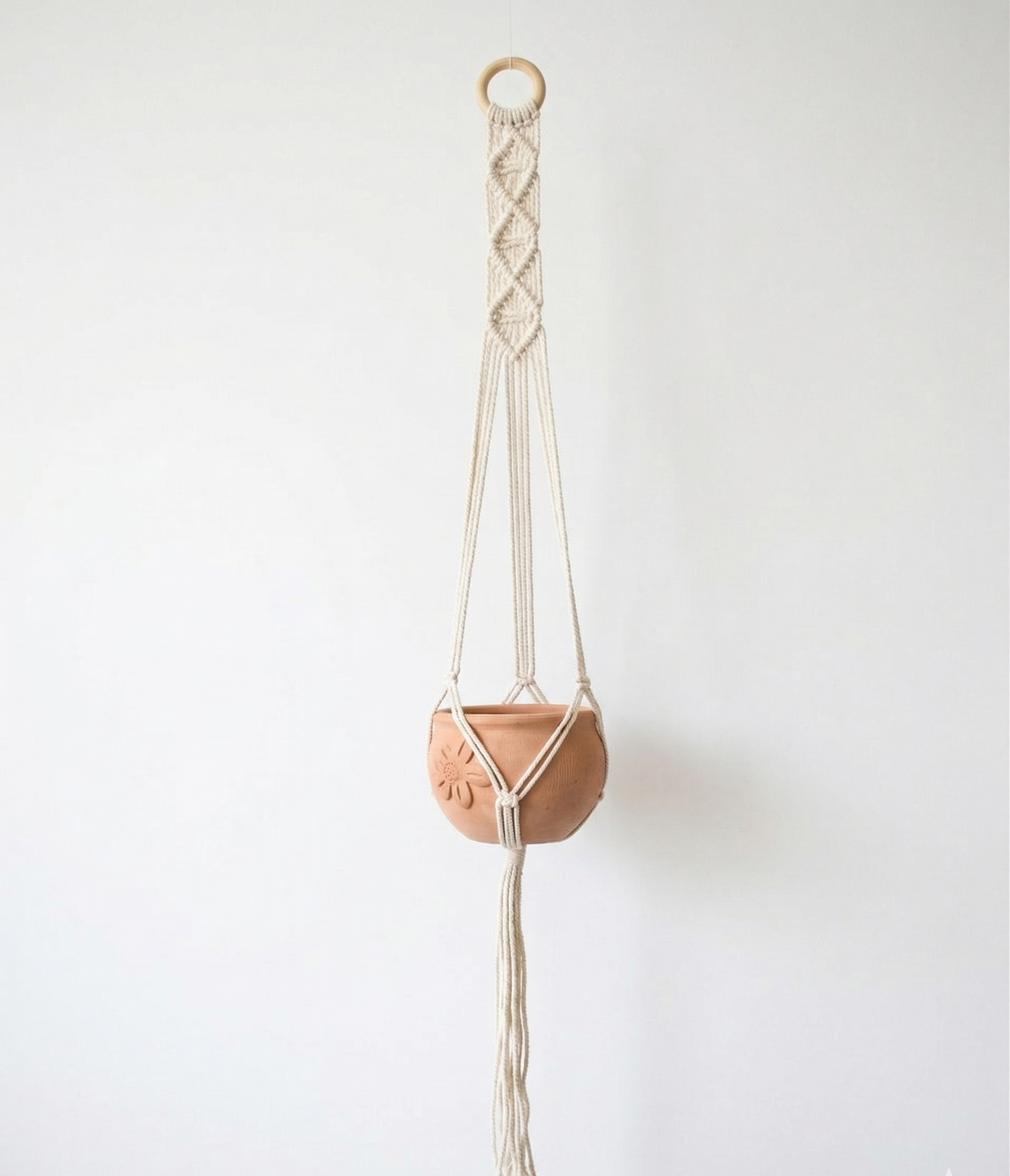 Cedar-Macramé - Planter- Combo