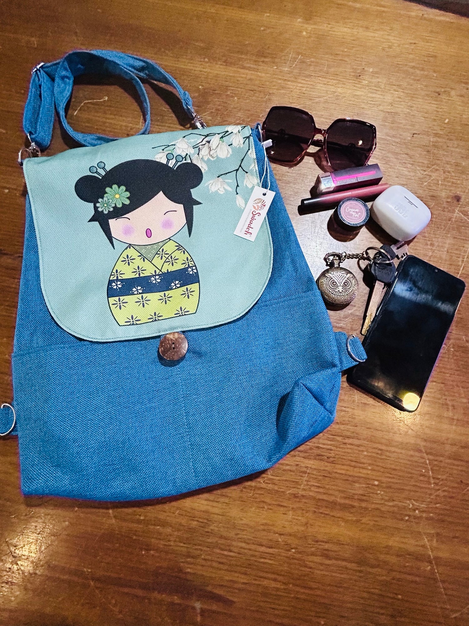 Leaf &amp; Stich Kawaii Backpack Bag