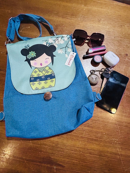 Leaf &amp; Stich Kawaii Backpack Bag