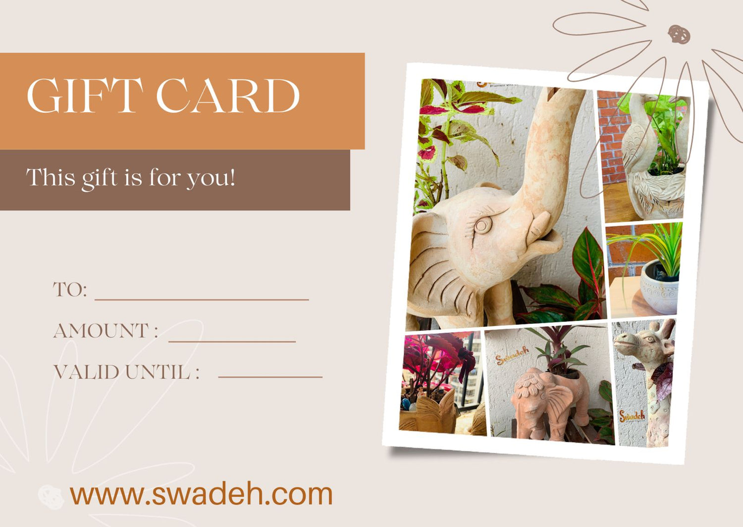 Swadeh - Handcrafted Pottery - Gift Cards